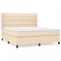 Preview: Boxspringbett mit Matratze Creme 180x200 cm Stoff