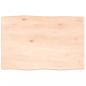 Preview: Tischplatte 60x40x2 cm Massivholz Eiche Unbehandelt Baumkante