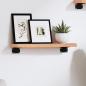 Preview: ARDEBO.de - Wandregal Hellbraun 40x10x2 cm Massivholz Eiche Behandelt