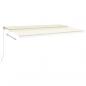 Preview: Markise Manuell Einziehbar mit LED 600x300 cm Creme