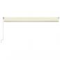 Preview: Markise Manuell Einziehbar mit LED 600x350 cm Creme