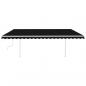 Preview: Markise Manuell Einziehbar mit LED 5x3 m Anthrazit