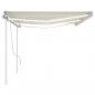 Preview: Markise Manuell Einziehbar mit LED 6x3 m Creme
