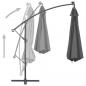 Preview: Ampelschirm mit LED-Leuchten und Metall-Mast 350 cm Antrazit