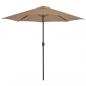 Preview: Balkon-Sonnenschirm mit Alu-Mast Taupe 270x144 cm Halbrund