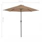 Preview: Balkon-Sonnenschirm mit Alu-Mast Taupe 270x144 cm Halbrund
