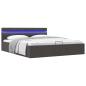 Preview: Stauraumbett Hydraulisch mit LED Dunkelgrau Stoff 160×200 cm