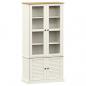 Preview: Vitrine VIGO Weiß 85x35x170 cm Massivholz Kiefer