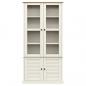 Preview: Vitrine VIGO Weiß 85x35x170 cm Massivholz Kiefer