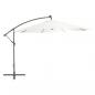 Preview: Ampelschirm mit LED-Leuchten und Metall-Mast 350 cm Sandfarben