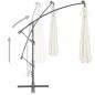 Preview: Ampelschirm mit LED-Leuchten und Metall-Mast 350 cm Sandfarben
