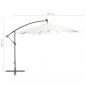 Preview: Ampelschirm mit LED-Leuchten und Metall-Mast 350 cm Sandfarben