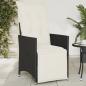 Preview: ARDEBO.de - Gartensessel Verstellbar mit Kissen Schwarz Poly Rattan