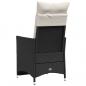 Preview: Gartensessel Verstellbar mit Kissen Schwarz Poly Rattan