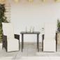 Preview: Gartensessel mit Kissen 2 Stk. Verstellbar Braun Poly Rattan