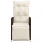 Preview: Gartensessel mit Kissen 2 Stk. Verstellbar Braun Poly Rattan