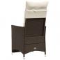 Preview: Gartensessel mit Kissen 2 Stk. Verstellbar Braun Poly Rattan