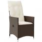 Preview: Gartensessel mit Kissen 2 Stk. Verstellbar Braun Poly Rattan