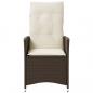 Preview: Gartensessel mit Kissen 2 Stk. Verstellbar Braun Poly Rattan