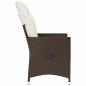 Preview: Gartensessel mit Kissen 2 Stk. Verstellbar Braun Poly Rattan