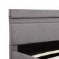 Preview: Bett mit Bettkasten Hydraulisch mit LED Taupe Stoff 120x200 cm