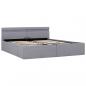 Preview: Bett mit Bettkasten Hydraulisch LED Hellgrau Stoff 180x200 cm 
