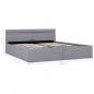 Preview: Bett mit Bettkasten Hydraulisch LED Hellgrau Stoff 180x200 cm 