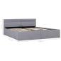 Preview: Bett mit Bettkasten Hydraulisch LED Hellgrau Stoff 180x200 cm 