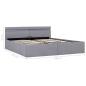 Preview: Bett mit Bettkasten Hydraulisch LED Hellgrau Stoff 180x200 cm 