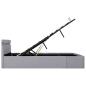 Preview: Bett mit Bettkasten Hydraulisch LED Hellgrau Stoff 180x200 cm 