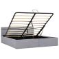Preview: Bett mit Bettkasten Hydraulisch LED Hellgrau Stoff 180x200 cm 
