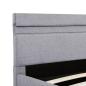 Preview: Bett mit Bettkasten Hydraulisch LED Hellgrau Stoff 180x200 cm