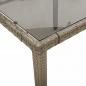 Preview: Gartentisch mit Glasplatte Grau 90x90x75 cm Poly Rattan