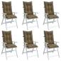 Preview: ARDEBO.de - Hochlehner-Auflagen 6 Stk. Melange Taupe 120x50x7 cm Stoff