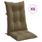 Preview: Hochlehner-Auflagen 6 Stk. Melange Taupe 120x50x7 cm Stoff