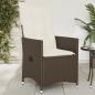 Preview: ARDEBO.de - Gartensessel Verstellbar mit Kissen Braun Poly Rattan