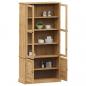 Preview: Vitrine VIGO 85x35x170 cm Massivholz Kiefer