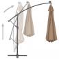 Preview: Ampelschirm mit LED-Leuchten und Metall-Mast 350 cm Taupe