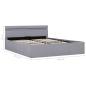 Preview: Bett mit Bettkasten Hydraulisch LED Hellgrau Stoff 140x200 cm 
