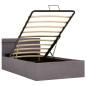 Preview: Bett mit Bettkasten Hydraulisch mit LED Taupe Stoff 90x200 cm 