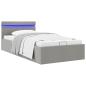 Preview: ARDEBO.de - Bett mit Bettkasten Hydraulisch LED Hellgrau Stoff 100x200 cm 