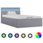 Preview: Bett mit Bettkasten Hydraulisch LED Hellgrau Stoff 100x200 cm 