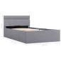 Preview: Bett mit Bettkasten Hydraulisch LED Hellgrau Stoff 100x200 cm 