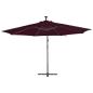 Preview: Ampelschirm mit LED-Leuchten Bordeauxrot 350 cm