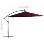 Preview: Ampelschirm mit LED-Leuchten Bordeauxrot 350 cm