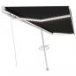 Preview: Markise Manuell Einziehbar mit LED 500x350 cm Anthrazit
