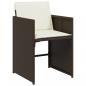 Preview: 5-tlg. Garten-Essgruppe mit Kissen Braun Poly Rattan