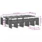 Preview: 11-tlg. Garten-Essgruppe mit Kissen Schwarz Poly Rattan