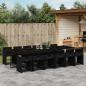 Preview: ARDEBO.de - 13-tlg. Garten-Essgruppe mit Kissen Schwarz Poly Rattan
