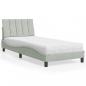 Preview: ARDEBO.de - Bett mit Matratze Hellgrau 90x190 cm Samt